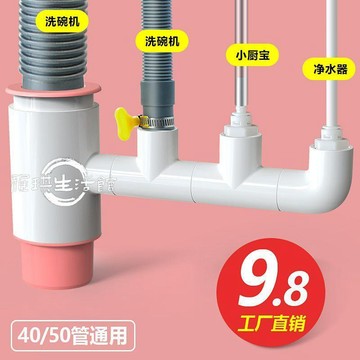 熱銷🥇🥇廚房水槽洗碗機淨水器下水管小廚寶洗衣機前置過濾PVC排水管三通