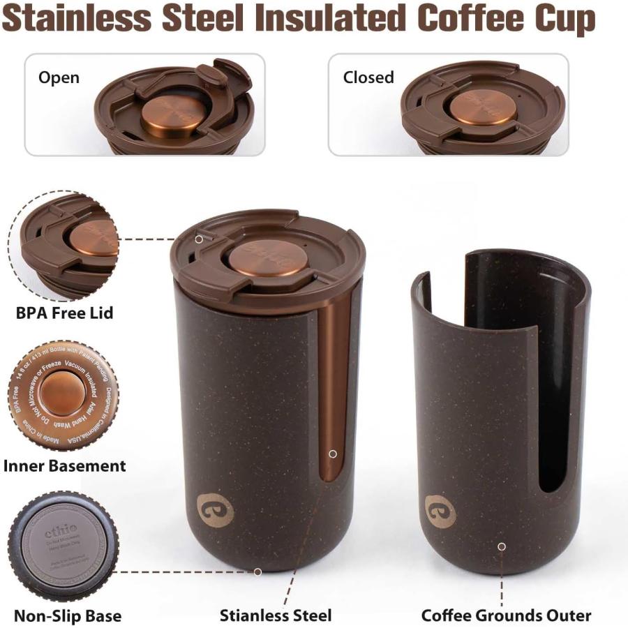 Stainless Steel Tumbler with Lid and Straw Insulated Thermal Coffee Travel Mug 22 oz Reusable Coffee Mug for Cold and Hot Cupholder Friendly Water