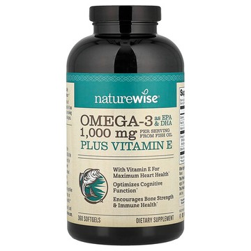 NatureWise, Omega-3 加維生素 E，360 粒軟膠囊