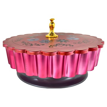 騰宇 大喜旋轉餅盒 玫瑰金 直徑25公分  1個