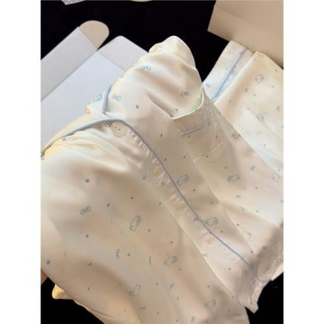 春秋季長袖睡衣女冰絲綢2026新款卡通可愛新款超火家居服兩件套裝