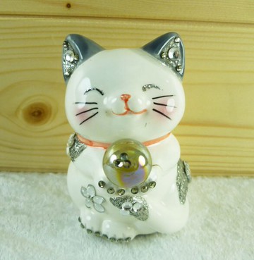【震撼精品百貨】招財貓 招き猫 灰-坐【共1款】 震撼日式精品百貨