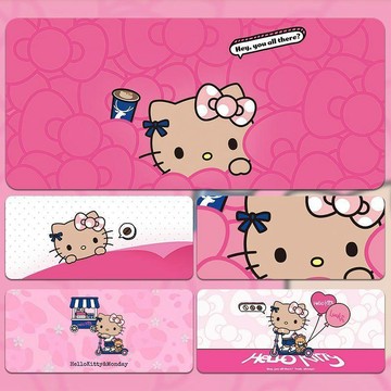 HelloKitty鼠標墊卡通萌系女生宿舍電腦滑鼠墊超大可愛粉色系桌墊