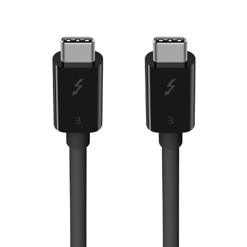 Belkin Thunderbolt3 雙Type-C 傳輸線 0.8M 40Gbps 100W  黑色  1條
