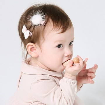 UNICO 歐美 兒童公主風 全包布髮夾(二入組)