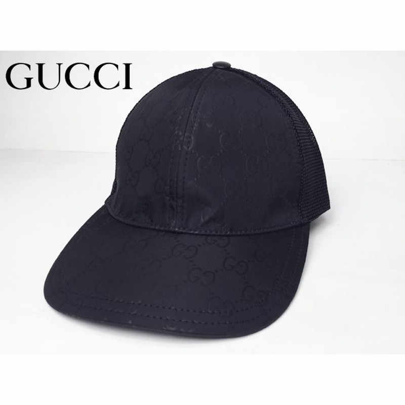 ☆美品☆ グッチ　GG柄　ナイロン　メッシュ　キャップ　帽子　ユニセックス グッチ/GG柄/メッシュ/キャップ/--/ナイロン/BLK/無地