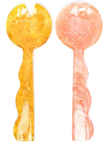 Jonathan Adler - Mustique Ripple salad serving set - unisex - Acrylic - One Size - Pink