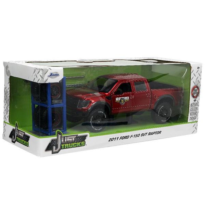 ミニカー 1/24 アメ車 ピックアップトラック フォード ダイキャストカー jadatoys JUST TRUCKS w/RACK u0026 WHEELS  2011 FORD F-150 SVT RAPTOR 旧車 車 | LINEショッピング