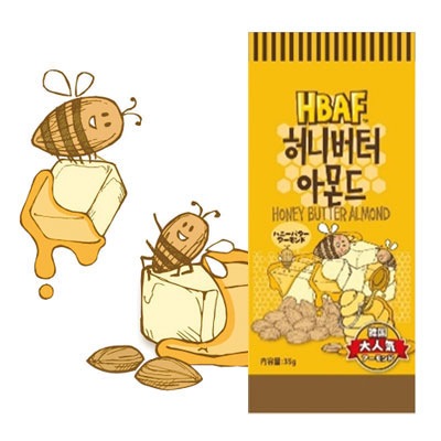 ハ二ーバターアーモンド(35g) ナッツ ハ二－バタ－味 おつまみ 韓国お菓子 韓国食品