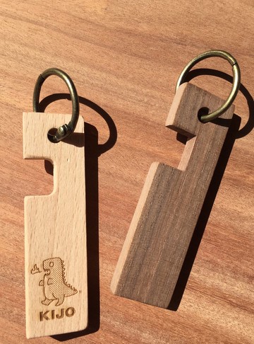 原木木作手機架鑰匙圈