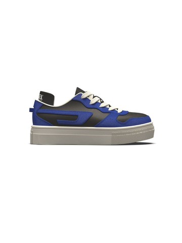 Diesel Kids - S-Ukiyo panelled sneakers - kids - Fabric/Bovine Leather (top grain)/Rubber - 31 - Blue