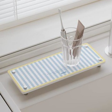 洗手臺置物架硬硅藻泥臺面吸水墊洗漱臺牙刷架浴室漱口杯墊瀝水墊