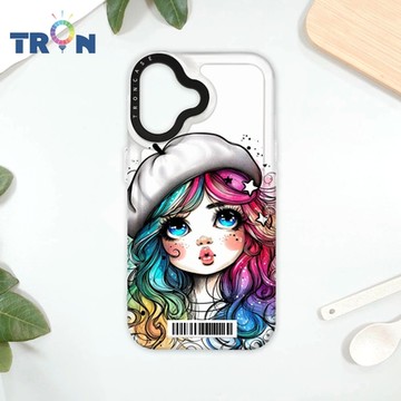TRON iPhone 16 嘟嘴小女孩 防摔太空載具殼 透白 軟硬 手機殼