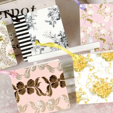 伊和諾創意迷你小卡萬用卡留言卡吊牌方形絲帶掛卡