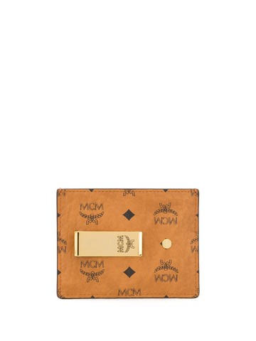 MCM - money-clip compact cardholder - men - Canvas - One Size - Brown
