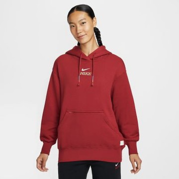 NIKE 長袖上衣 女 帽T CNY新年 毛圈布 落肩寬鬆版型 AS W NSW FLC OS PO HD CNY 紅 IQ3826-613
