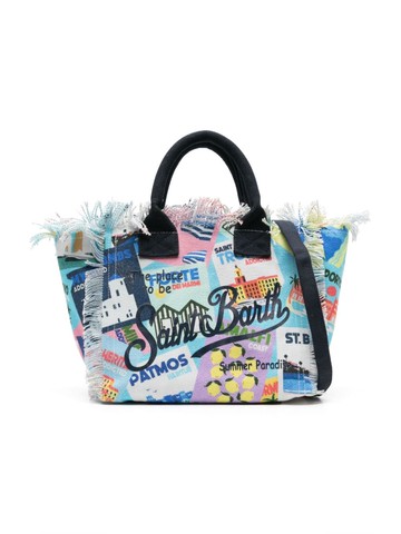MC2 Saint Barth Kids - Colette illustration-print tote bag - kids - Cotton - One Size - Blue