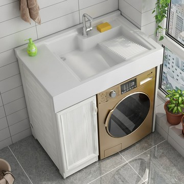 免運 開發票 太空鋁洗衣柜陽臺一體柜整體浴室柜組合滾筒洗衣機伴侶洗衣池槽柜 快速出貨