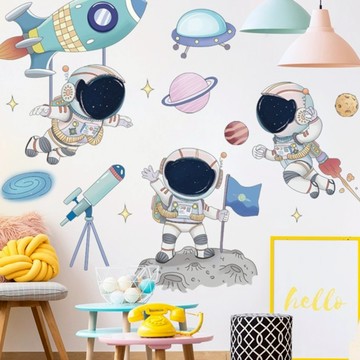 Q版太空人系列 pvc 壁貼. 60X90排版訂單須滿100nt.才成立出貨.(可合併選購賣場商品)