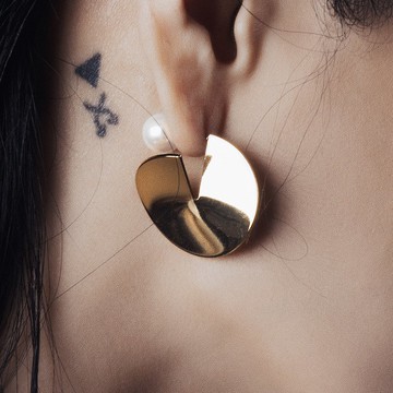 GAIA - 永 * 18 K 古金色耳環