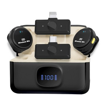 無線領夾麥克風新品Q9二拖二帶數顯磁吸圓麥直播錄視頻降噪長續航【宜家良品百貨】