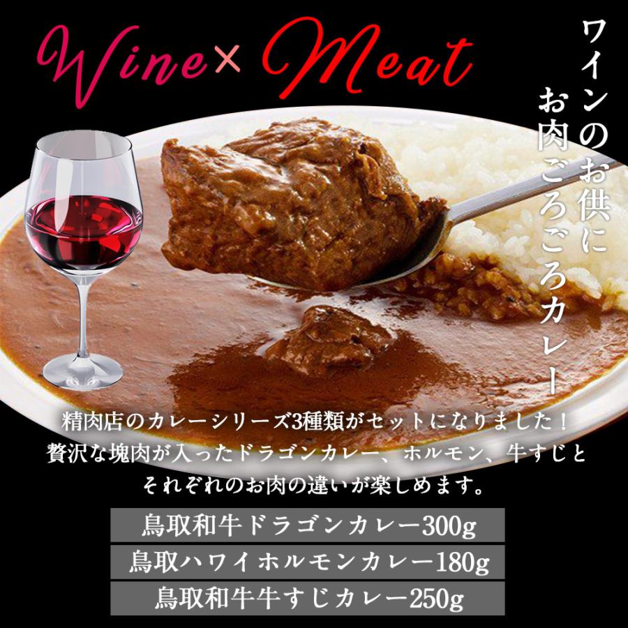 ギフト 精肉店のカレーセット 鳥取和牛 牛肉 カレー カレーセット 3種類 送料無料 北海道 沖縄 離島不可 代引不可 お中元