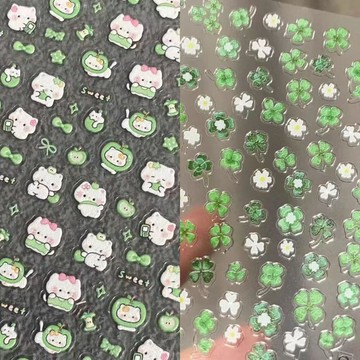 ✅【浮雕打火機貼紙神器】可愛青蘋果小貓咪四葉草設計 CCD手機殼DIY裝飾美甲貼 防水立體高顏值好物 手帳美甲好物