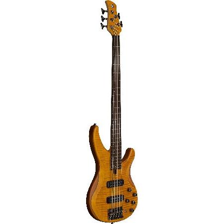 Yamaha TRBX605 5-String Flamed Maple Bass Guitar, Matte Amber