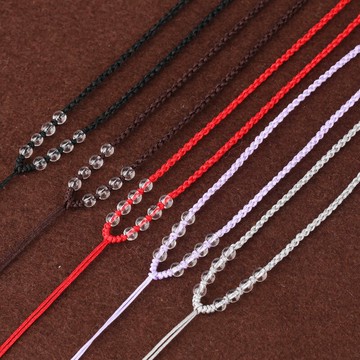 項鏈紅繩吊墜掛繩鎖骨毛衣鏈繩子手工編織DIY掛件飾品繩多色可選