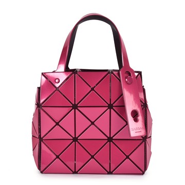 ISSEY MIYAKE三宅一生BAO BAO亮面3x3小方盒手提包(桃紅)390160-22｜GoBrand購名牌