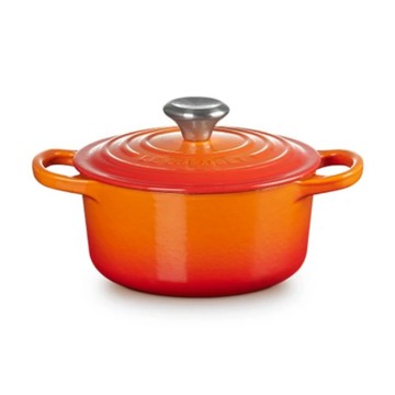 LE CREUSET 典藏琺瑯鑄鐵鍋圓鍋 含鋼頭鍋蓋  火焰橘  1個  16cm