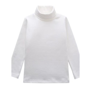 兒童高領打底衫秋冬純棉白色女大童打底衣男童內搭上衣女童秋衣