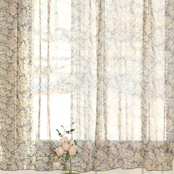 MH 家居 半腰雪紡窗簾 135x150cm 柔美花漾  135 x 150 cm