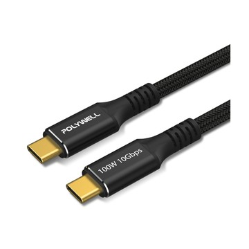POLYWELL 黑金剛 USB3.2 10G 100W Type-C 高速傳輸充電線 /2米