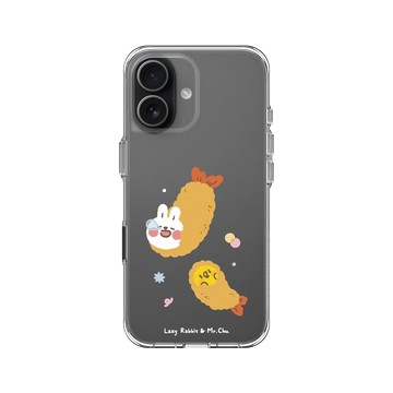iPhone 17 Clear Case（相機按鈕） 透明 - 懶散兔與啾先生 Lazy Rabbit and Mr.Chu - 炸蝦