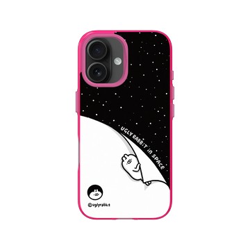 iPhone 16 Clear 粉漾桃 - Ugly Rabbit 醜白兔 - 宇宙休眠中