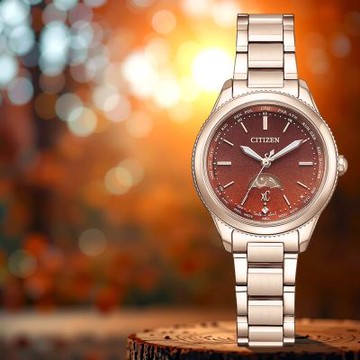 CITIZEN 星辰 XC 韶光 聖誕節推薦款 限量 鈦 日月顯示光動能電波女錶 雙12購物節 送禮首選 EE1004-73W