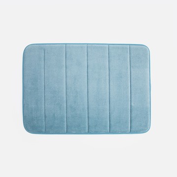 Home Zone 灰藍65x45cm極簡壓紋記憶棉地墊