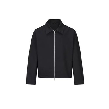 cleanfit墊肩外套男春秋款美式復古拉鏈上衣高級感短款翻領夾克