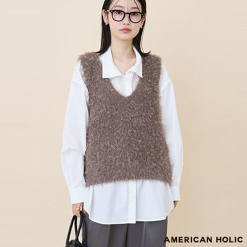 〚AMERICAN HOLIC〛紗線針織V領背心