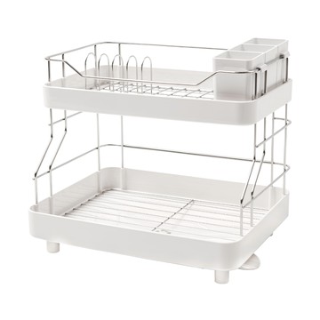 碗盤瀝水置物架 刀架 + 筷架  2層  白色  1組