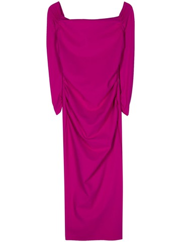 CHIARA BONI La Petite Robe - off-shoulders pencil midi dress - women - Polyamide/Elastane - 44 - Purple