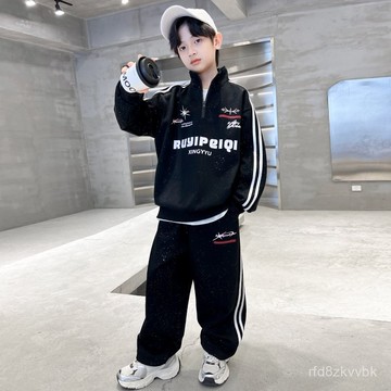 【台灣出貨】男童運動套裝 男童套裝 兒童套裝 運動帥氣套裝男童春季中大男孩兒童潮春裝衛衣春秋款新款時髦
