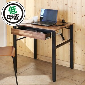 【BuyJM】工業風低甲醛80公分單抽屜附插座工作桌