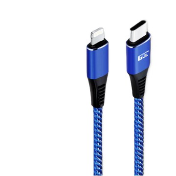Type C公 - Lightning公 Type-C to Lightning iPhone 快充線 藍色 / 1M