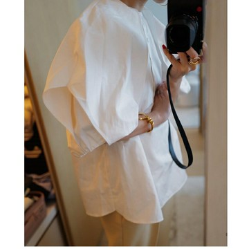 【巴黎精品】現貨+預購 襯衫泡泡袖上衣-法式寬鬆純色氣質女裝a1fu58