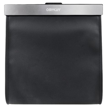 OMYCAR 車用皮革椅背掛式垃圾桶/汽車椅背收納/後座置物袋架  1個  黑色