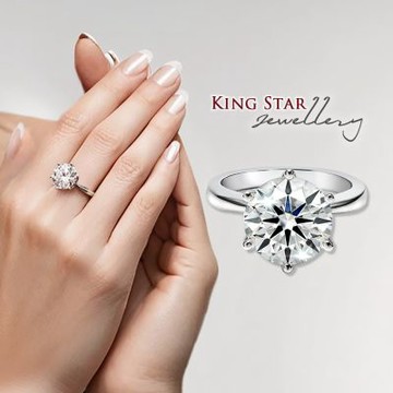 King Star GIA 5克拉 DVS1 PT950鉑金台 天然鑽石戒指 六爪鑽戒