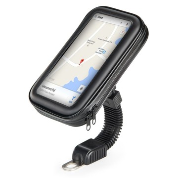 E-books 防潑水收納包機車導航手機支架 N67 適用6.5吋以下手機 360度旋轉  Black