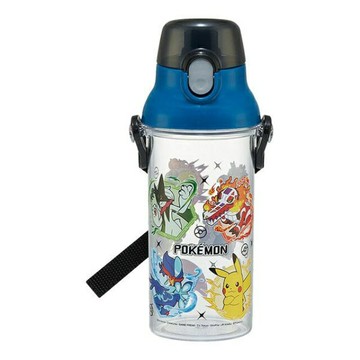 【震撼精品百貨】神奇寶貝_Pokemon~Pokemon GO精靈寶可夢 抑菌塑膠彈蓋直飲水壺480ML-藍黑透明*69636